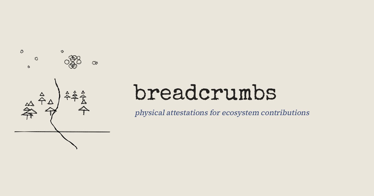 Cover: the hand-drawn breadcrumbs mark on cream paper